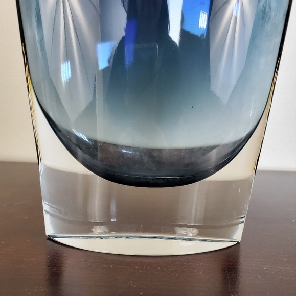 LSA International Smokey Blue Oval Glass Vase - Made In Poland - Picture 5 of 10
